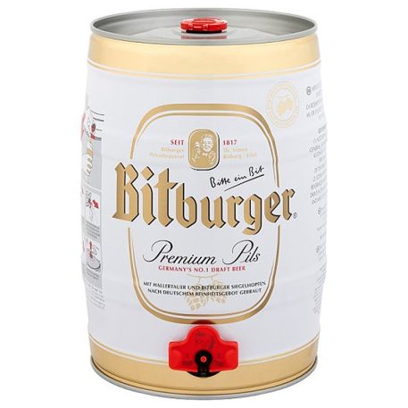Bitburger Premium Pils import német világos sör (4,8%) 5l Partyhordó dobozos