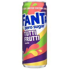   Fanta Zero Tutti-Frutti ízű Szénsavas Üdítőital 0,33l limitált kiadás