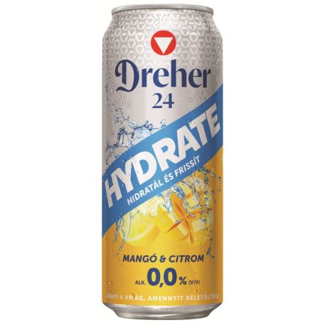 Dreher 24 Hydrate Alkoholmentes Világos Sör (0%) 0,5l mangó és citrom
