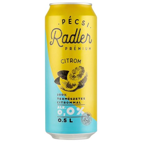 Pécsi Radler Citrom Alkoholmentes Dobozos Sör (0%) 0,5l
