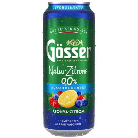 Gösser Natur Zitrone Áfonya-Citrom Alkoholmentes Dobozos Sör 0,5l (0%)