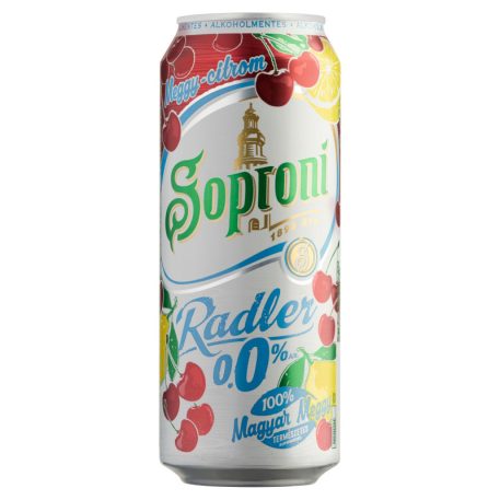 Soproni Radler Meggy-Citrom Alkoholmentes Dobozos Sör 0,5l (0%)