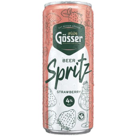 Gösser Spritz Strawberry 0,33l (4%) eper