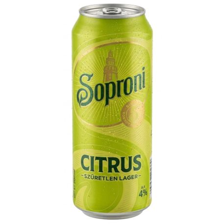 Soproni Citrus Szűretlen Lager (4%) 0,5l citromos