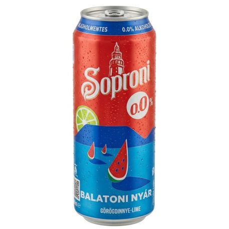 Soproni Balatoni Nyár 0,5l lime és görögdinnye ízű alkoholmentes sör