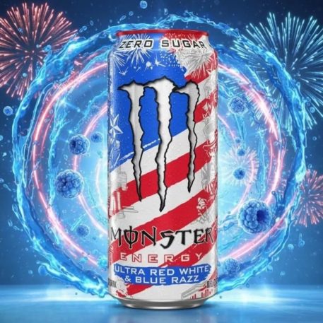 Monster Energy Ultra Red White & Blue Razz Cukormentes 0,473l kék málna