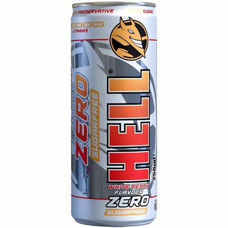 Hell Zero White Peach Cukormentes Energiaital 0,25l fehérbarack