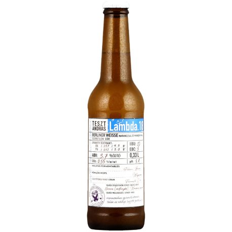 Szent András Teszt András Lambda.18 (berliner weisse naranccsal és mandarinnal) 0,33l (3,7%)