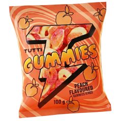  Tutti Gummies Peach Rings 100g - barack ízű gumicukor gyűrűk