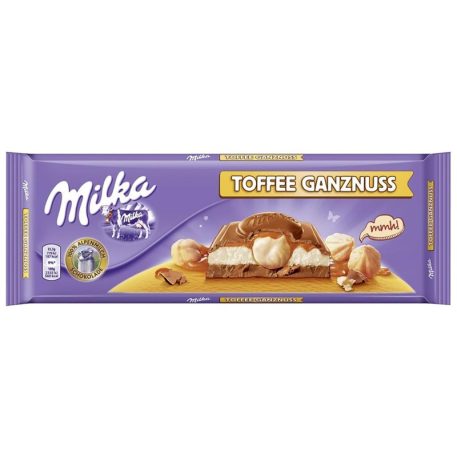 Milka alpesi tejcsokoládé toffee ganznuss karamellás mogyorós 300g