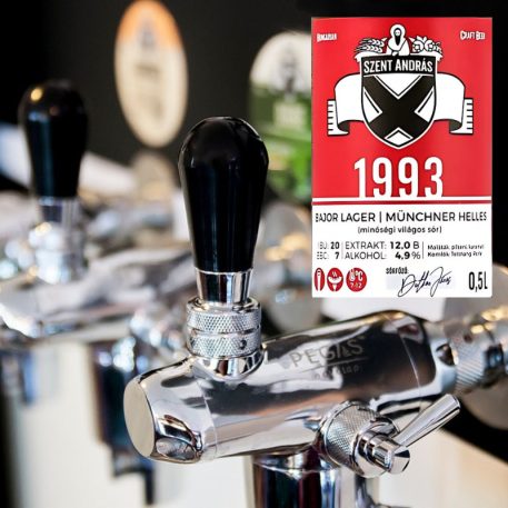 Frissen helyben csapolt Szent András 1993 (bajor láger) Sör (4,9%) 1 literes PET palackban
