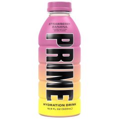   Prime Strawberry Banana Hydration Drink Limited Edition 0,5l eper és banán