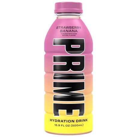 Prime Strawberry Banana Hydration Drink Limited Edition 0,5l eper és banán