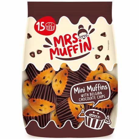 Mrs. Muffin 15 Mini Muffins (15x15g) 225g belga csokidarabokkal