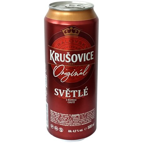 Krusovice Svetlé Dobozos Sör 0,5l