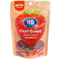 Amos 4D Gummy Strawberry eper ízű gumicukor 65g