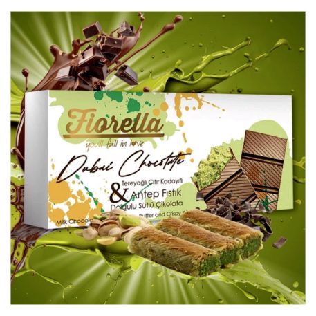 Fiorella Dubai Chocolate 200g pisztáciakrémmel és kadayif tésztával töltött tejcsokoládé