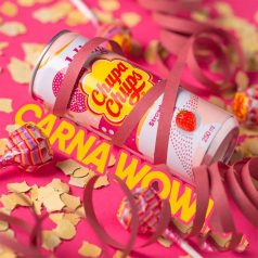   Chupa Chups Strawberry Cream Flavour Eper ízű Szénsavas Üdítőital 0,25l