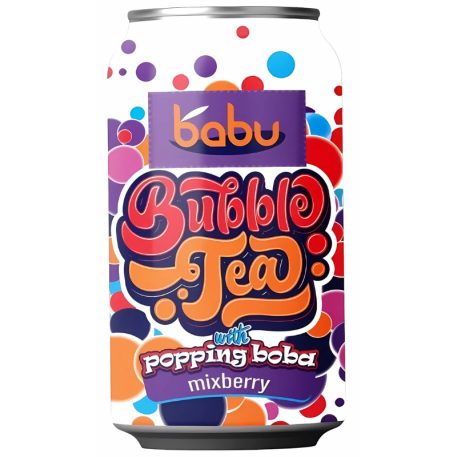 Babu Bubble Tea Mixberry With Popping Boba 0,315l