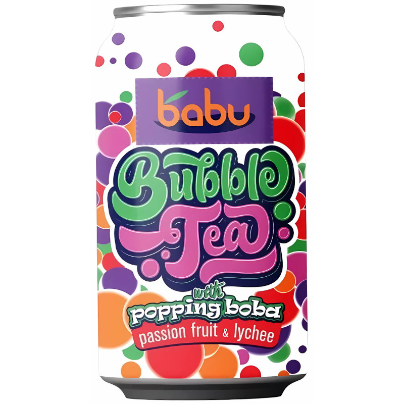 Babu Bubble Tea Passion Fruit & Lychee With Popping Boba 0,315l ...